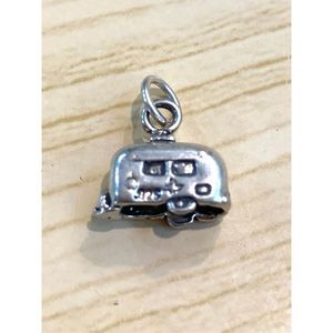 .925 Travel Trailer Sterling Silver Jewelry Charm #camper